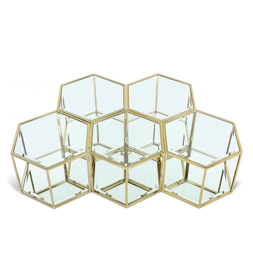 Sei Brushed Gold Coffee Table. Picture 1