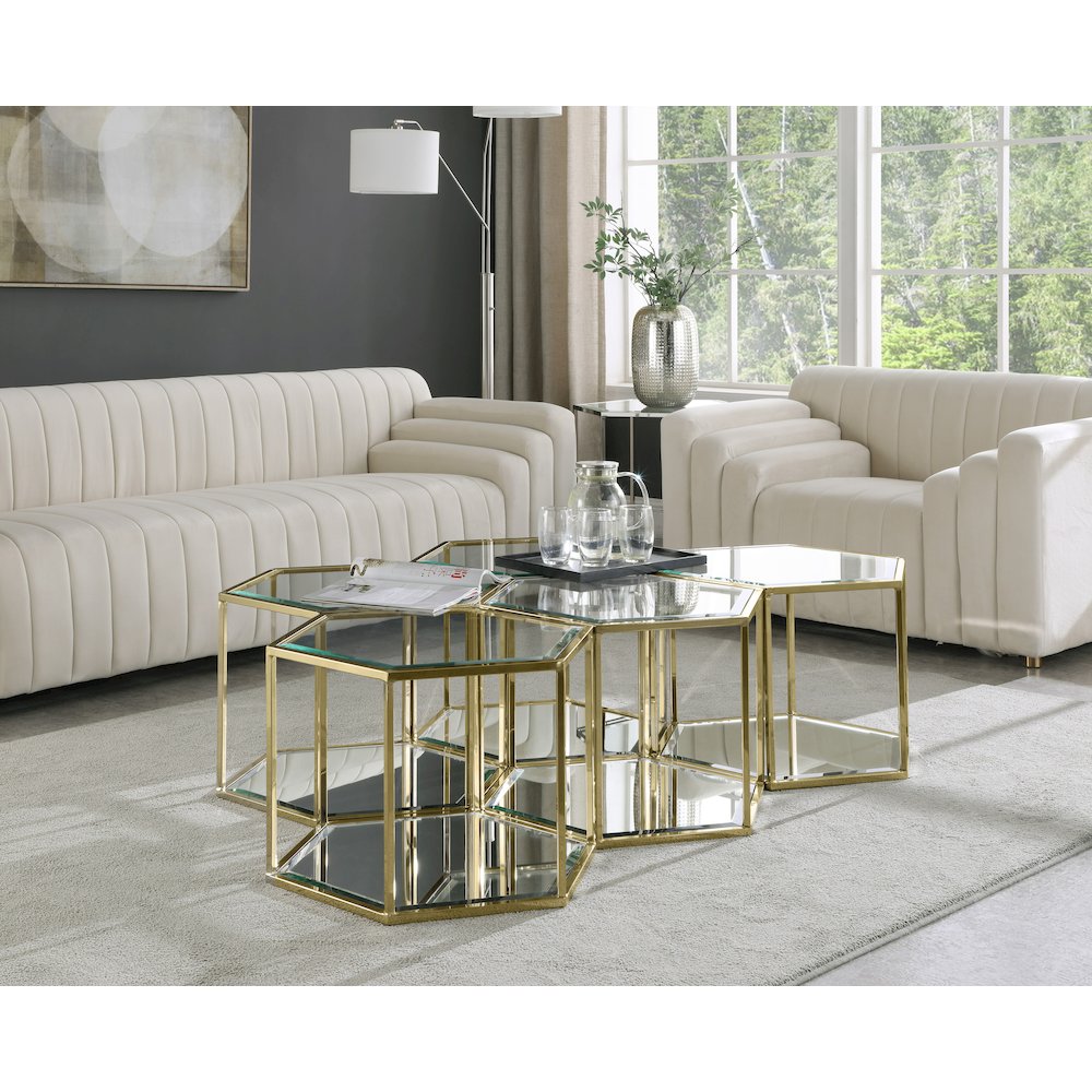 Sei Brushed Gold Coffee Table. Picture 2