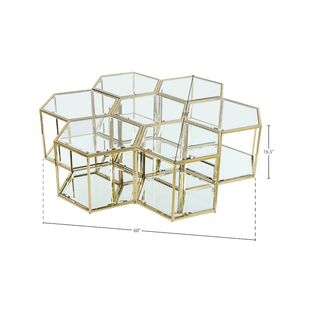 Sei Brushed Gold Coffee Table. Picture 4