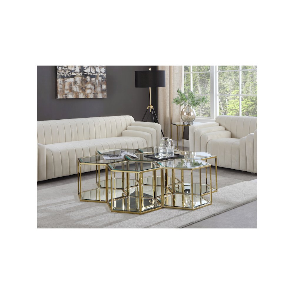 Sei Brushed Gold Coffee Table. Picture 2