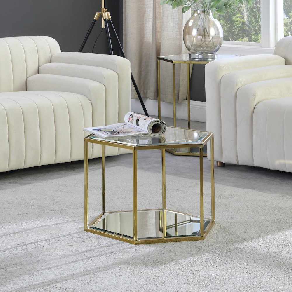 Sei Brushed Gold Coffee Table. Picture 2