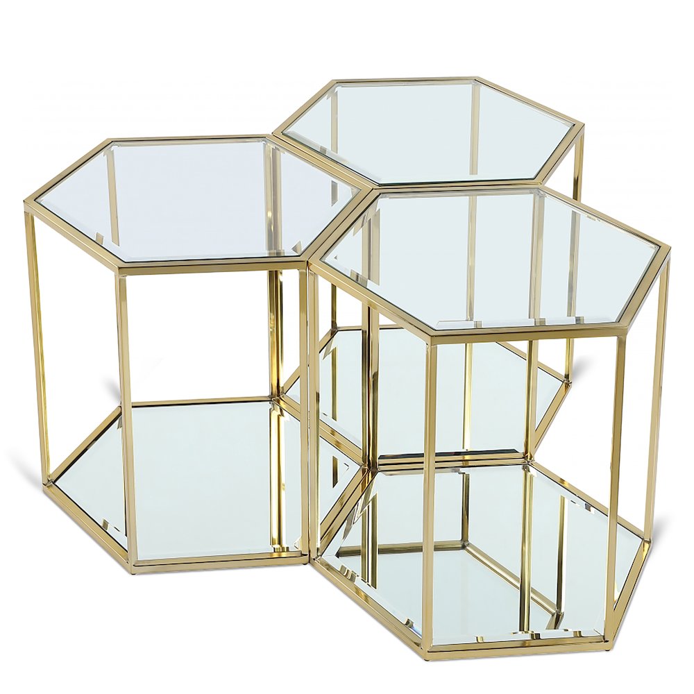 Sei Brushed Gold End Table. Picture 1