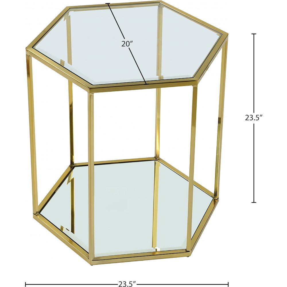Sei Brushed Gold End Table. Picture 4