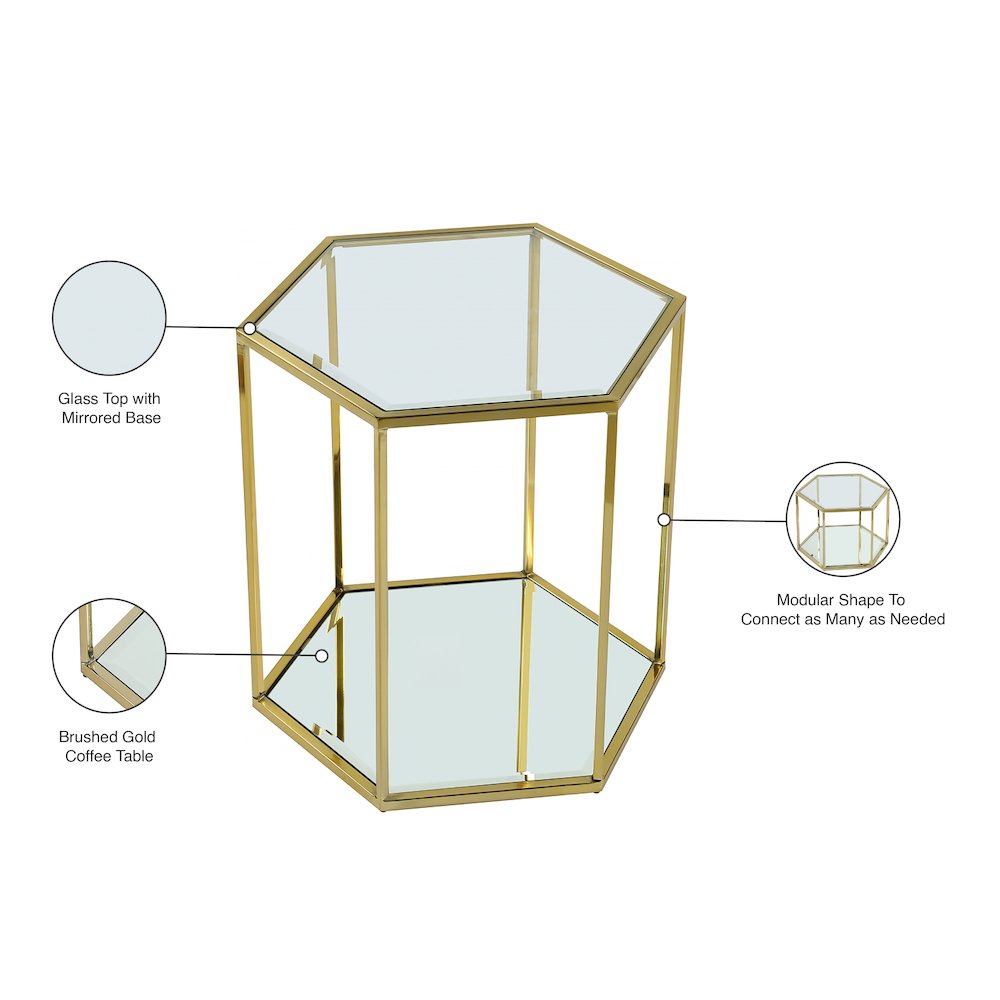 Sei Brushed Gold End Table. Picture 5