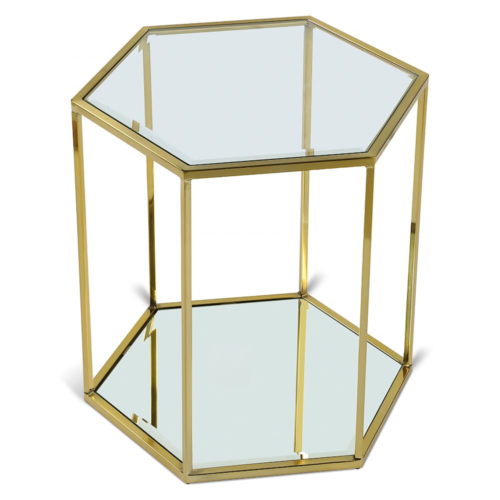 Sei Brushed Gold End Table. Picture 1