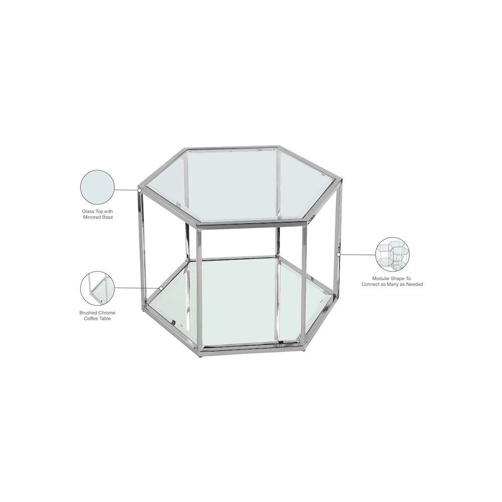 Sei Brushed Chrome Coffee Table. Picture 5