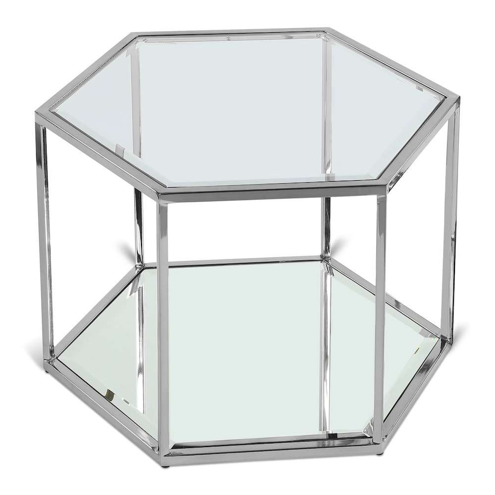 Sei Brushed Chrome Coffee Table. Picture 1