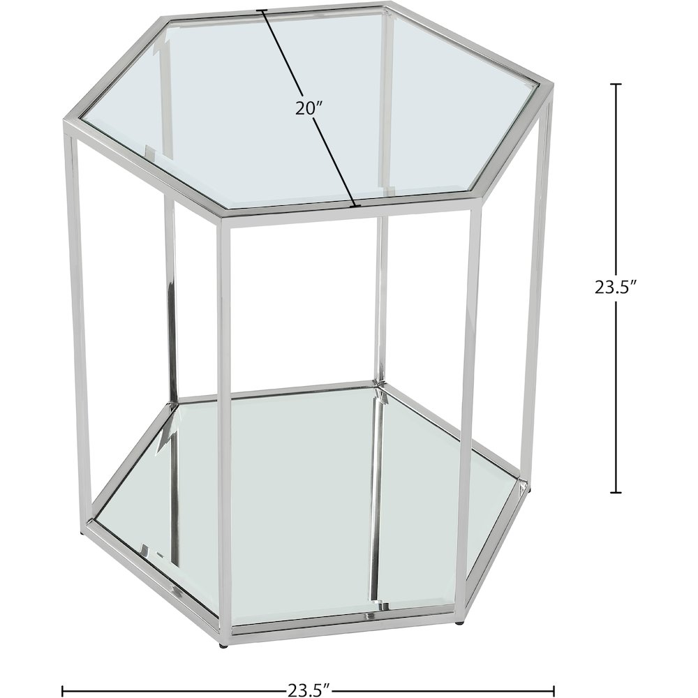 Sei Brushed Chrome End Table. Picture 4