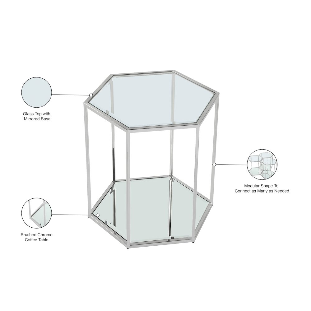 Sei Brushed Chrome End Table. Picture 5