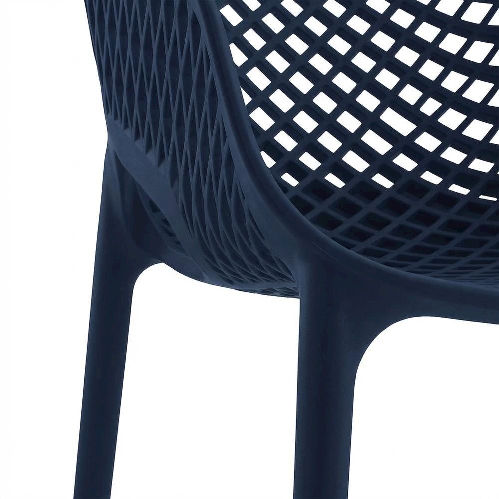 Navy Outdoor Dining Chair Set With Protective Finish For Patio Use. Picture 6