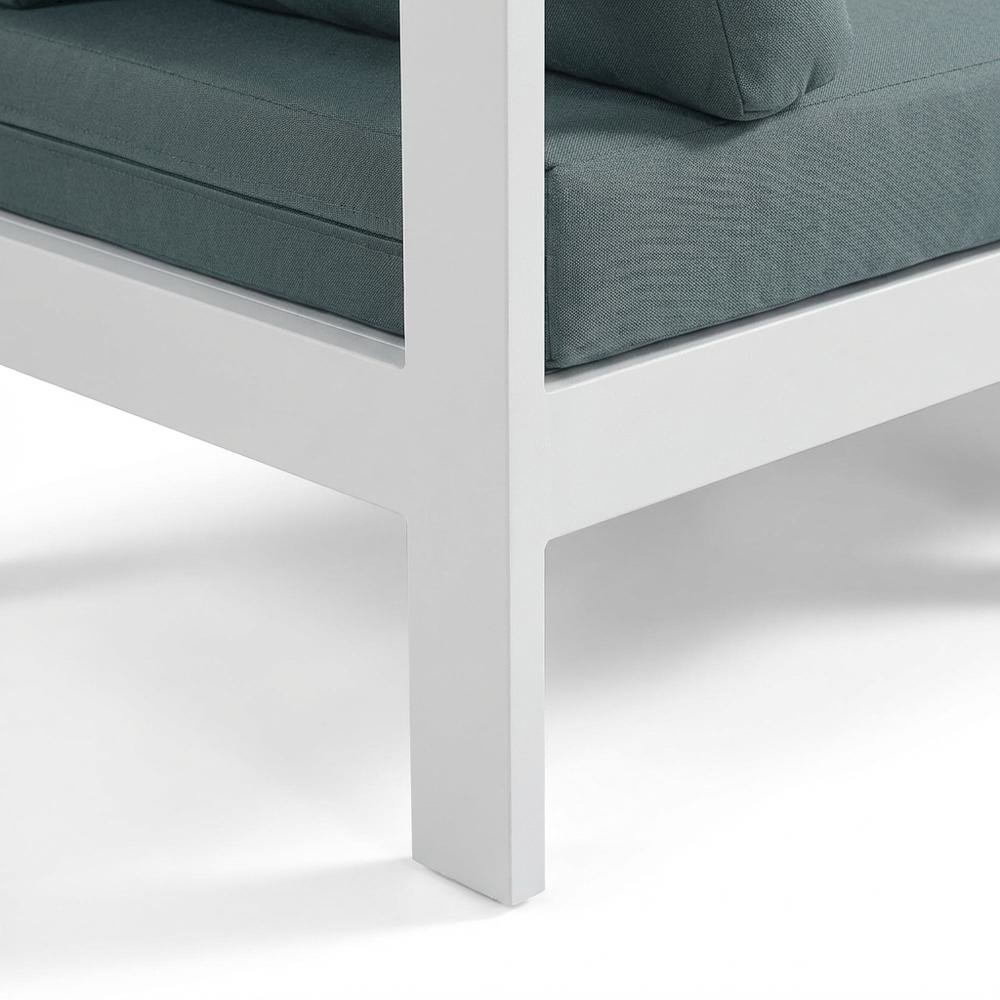 Gray Fabric Outdoor Modular Sofa With Contemporary Style For Patio Lounging. Picture 6