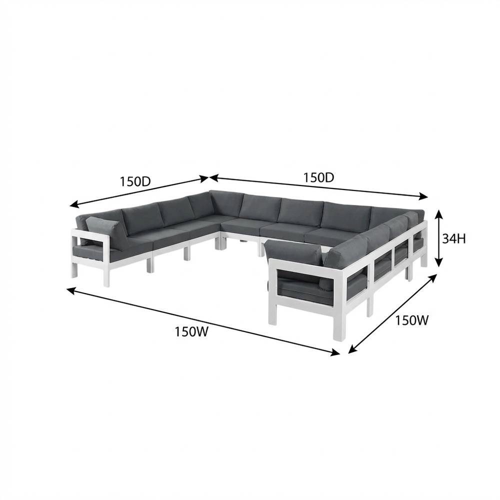 Gray Fabric Outdoor Modular Sectional With Contemporary Style. Picture 7