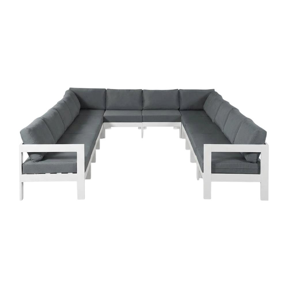 Gray Fabric Outdoor Modular Sectional With Contemporary Style For Patio. Picture 4