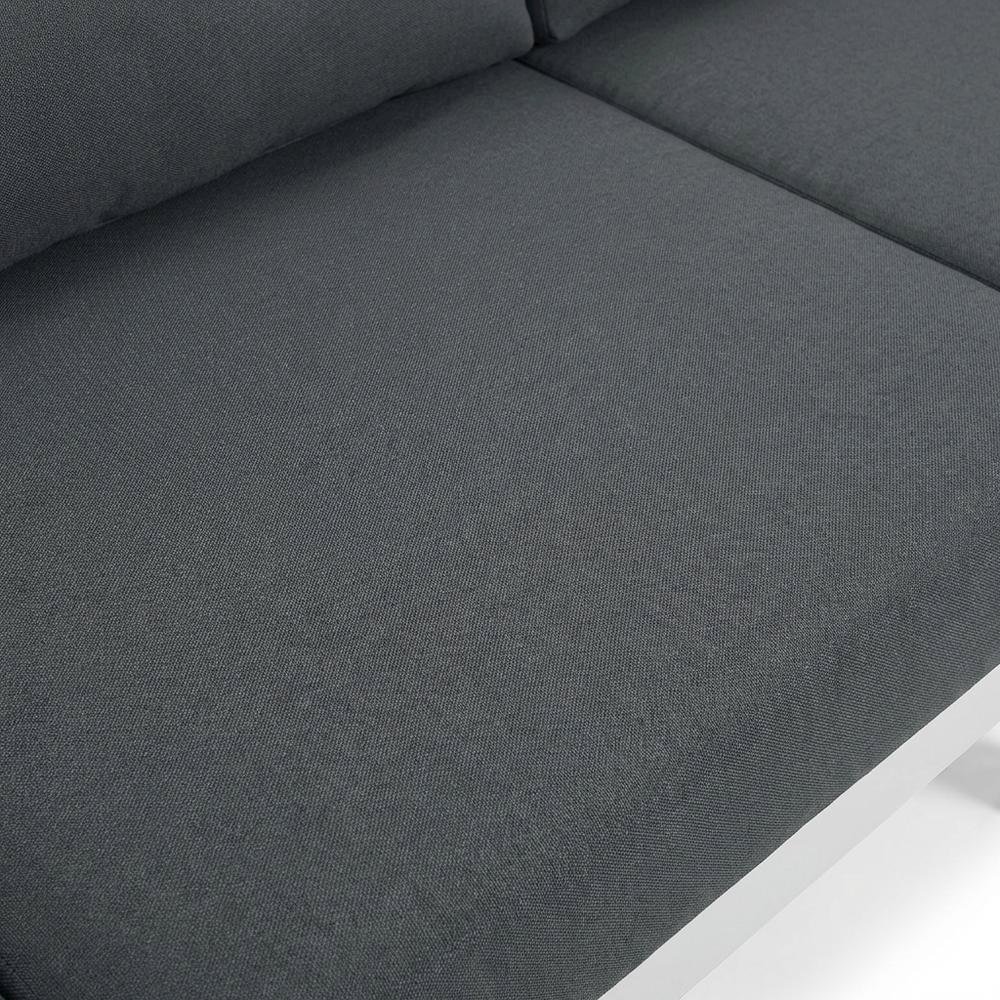 Gray Fabric Outdoor Patio Modular Sectional, Contemporary Style, Backrest. Picture 5