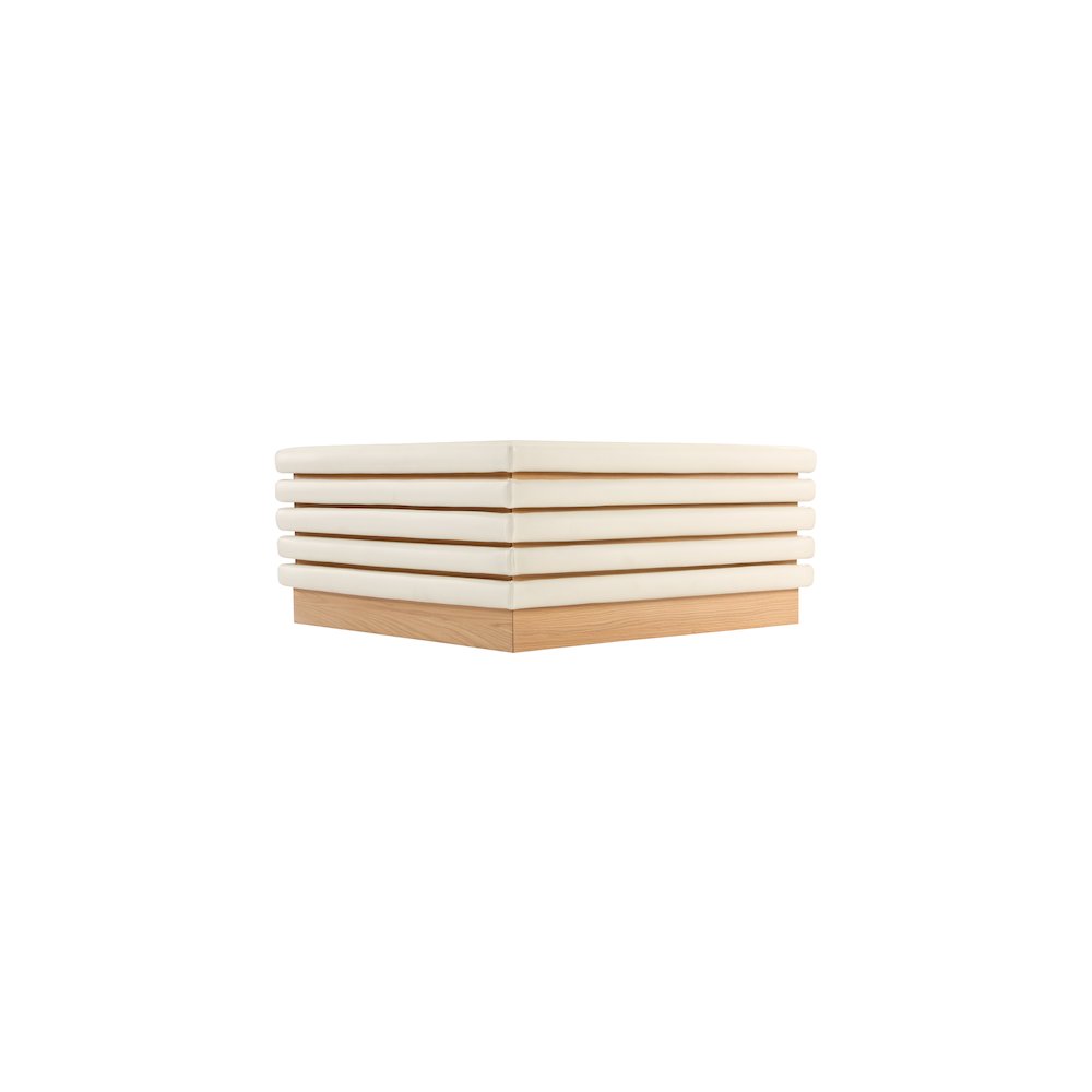 Rory Cream Vegan Leather Coffee Table. Picture 5