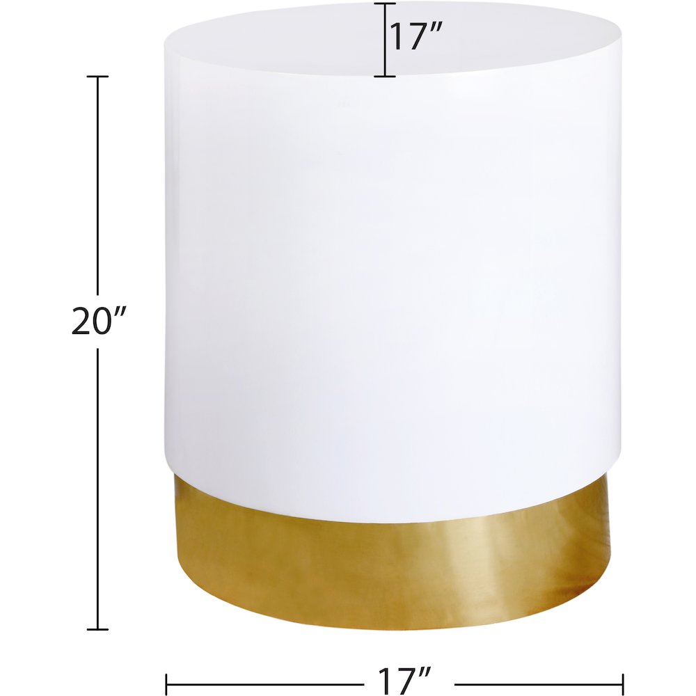 Deco White/Gold End Table. Picture 3