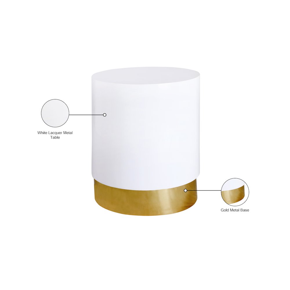 Deco White/Gold End Table. Picture 4