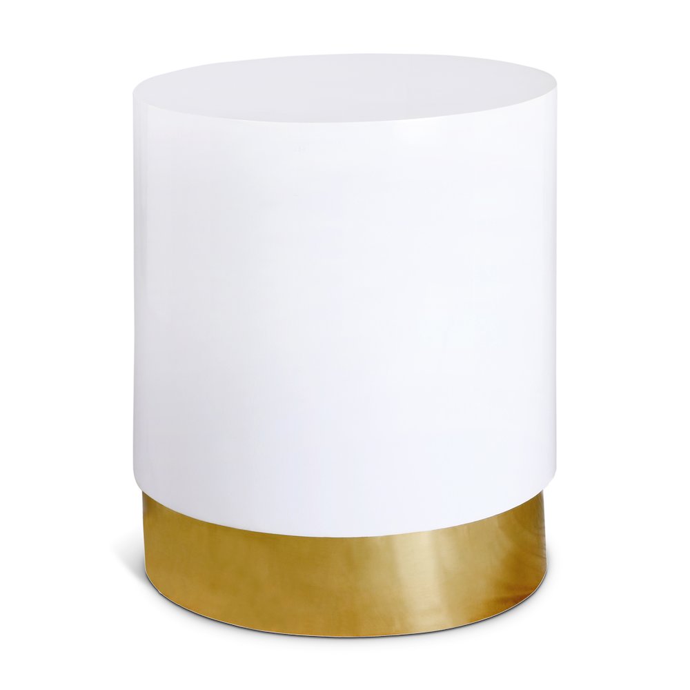 Deco White/Gold End Table. Picture 1