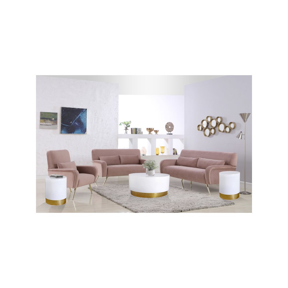 Deco White/Gold End Table. Picture 2