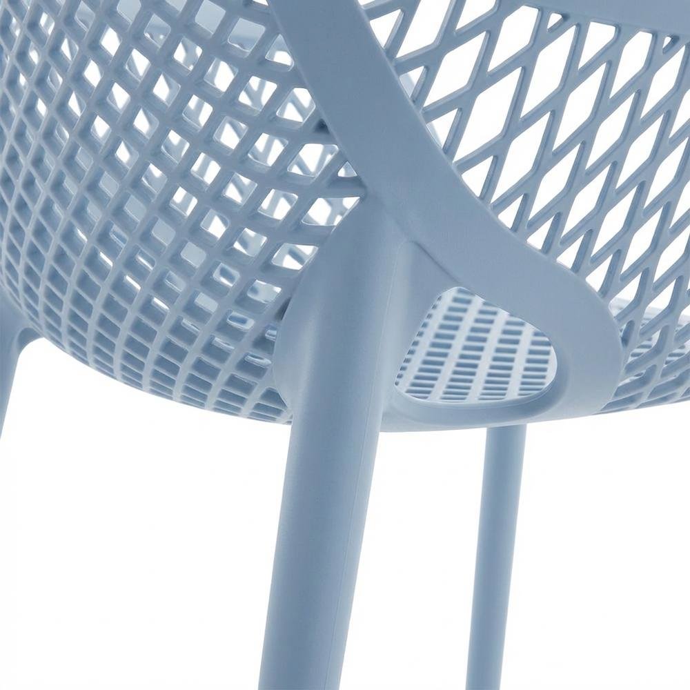 Blue Outdoor Patio Dining Chairs Set Of 4 With Protective Finish. Picture 6