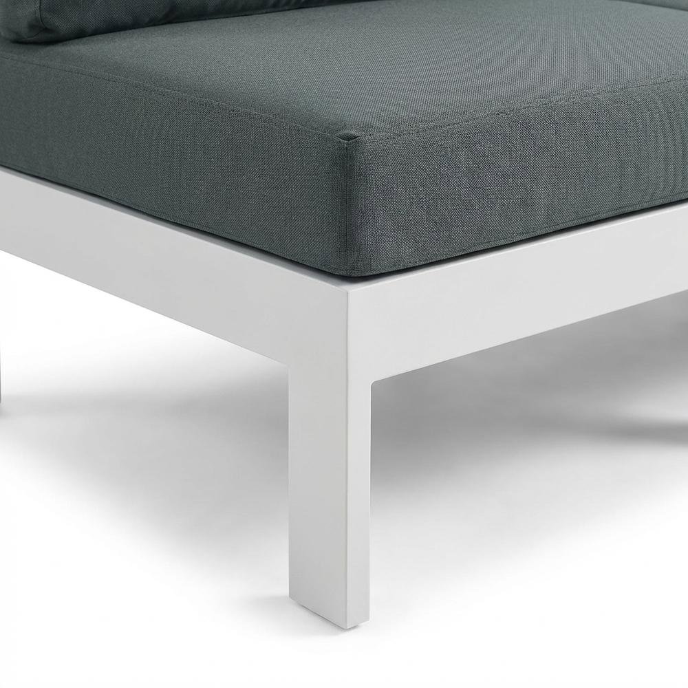 Gray Fabric Outdoor Modular Sofa With Contemporary Style And Cushioned Seat. Picture 6