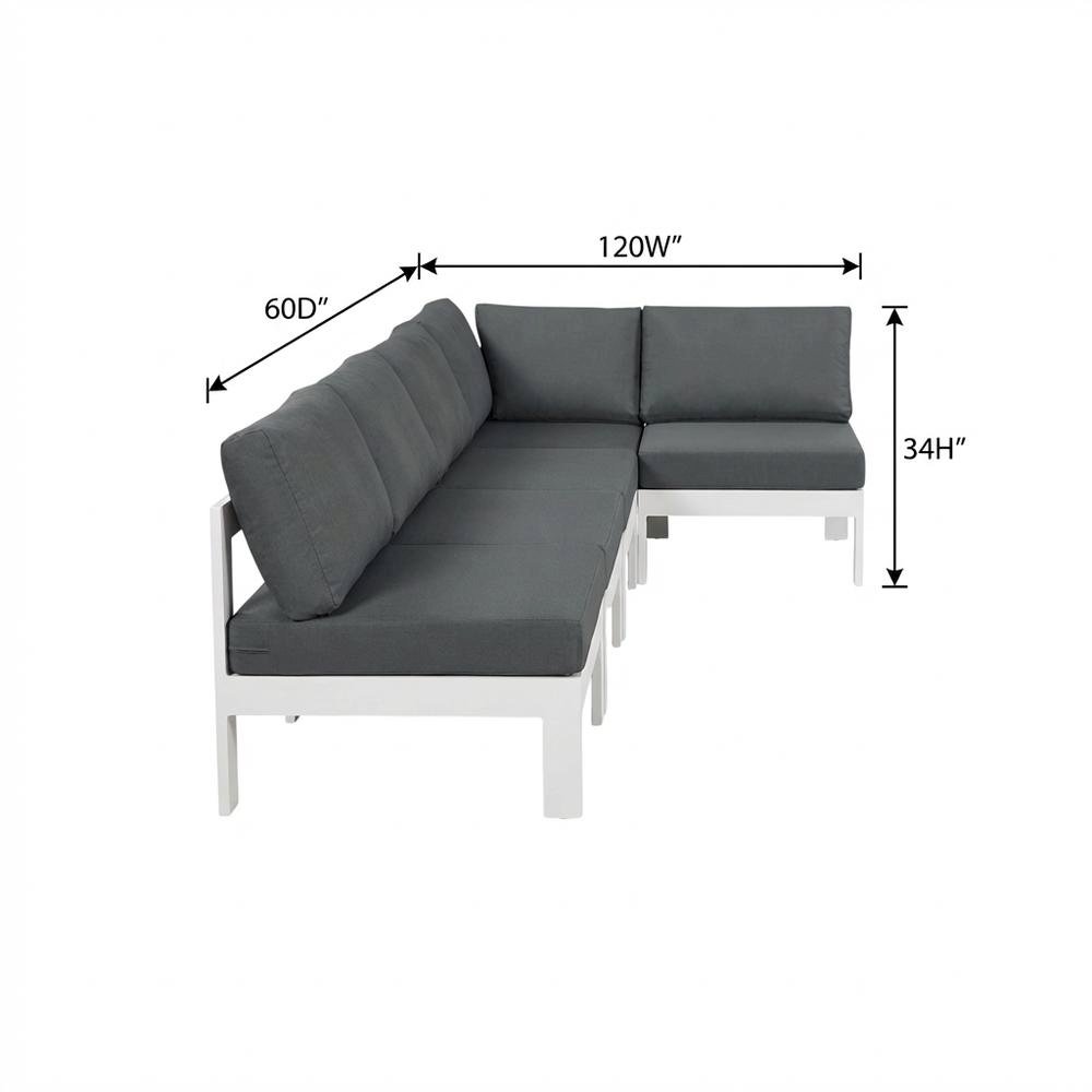 Gray Fabric Outdoor Patio Modular Sectional With Contemporary Style. Picture 7