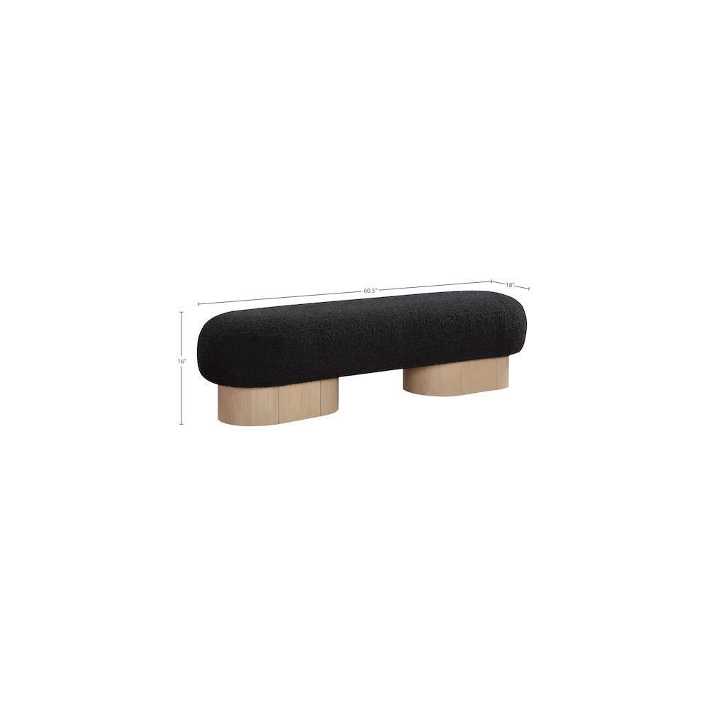 Robertson Black Boucle Fabric Bench. Picture 8