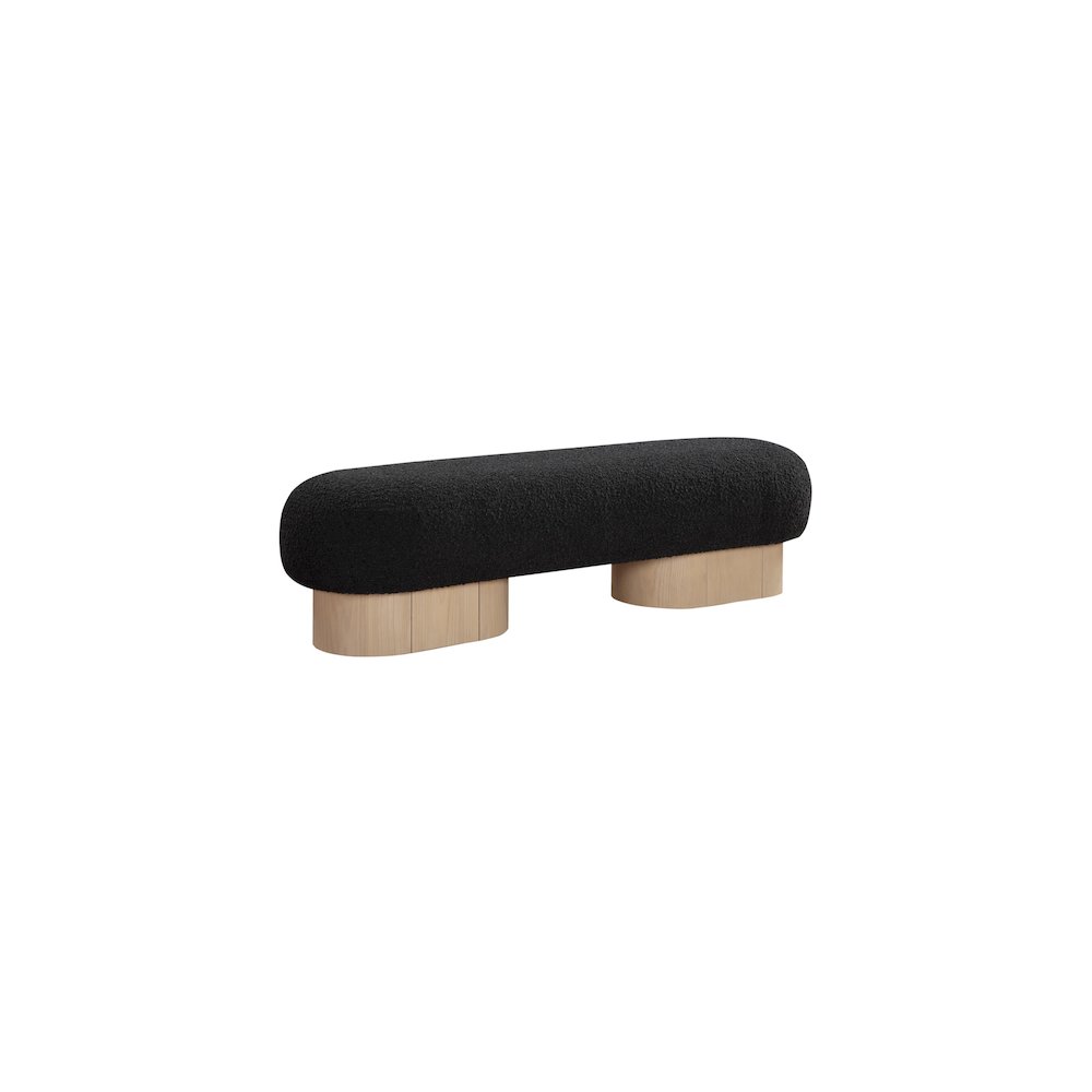 Robertson Black Boucle Fabric Bench. Picture 3