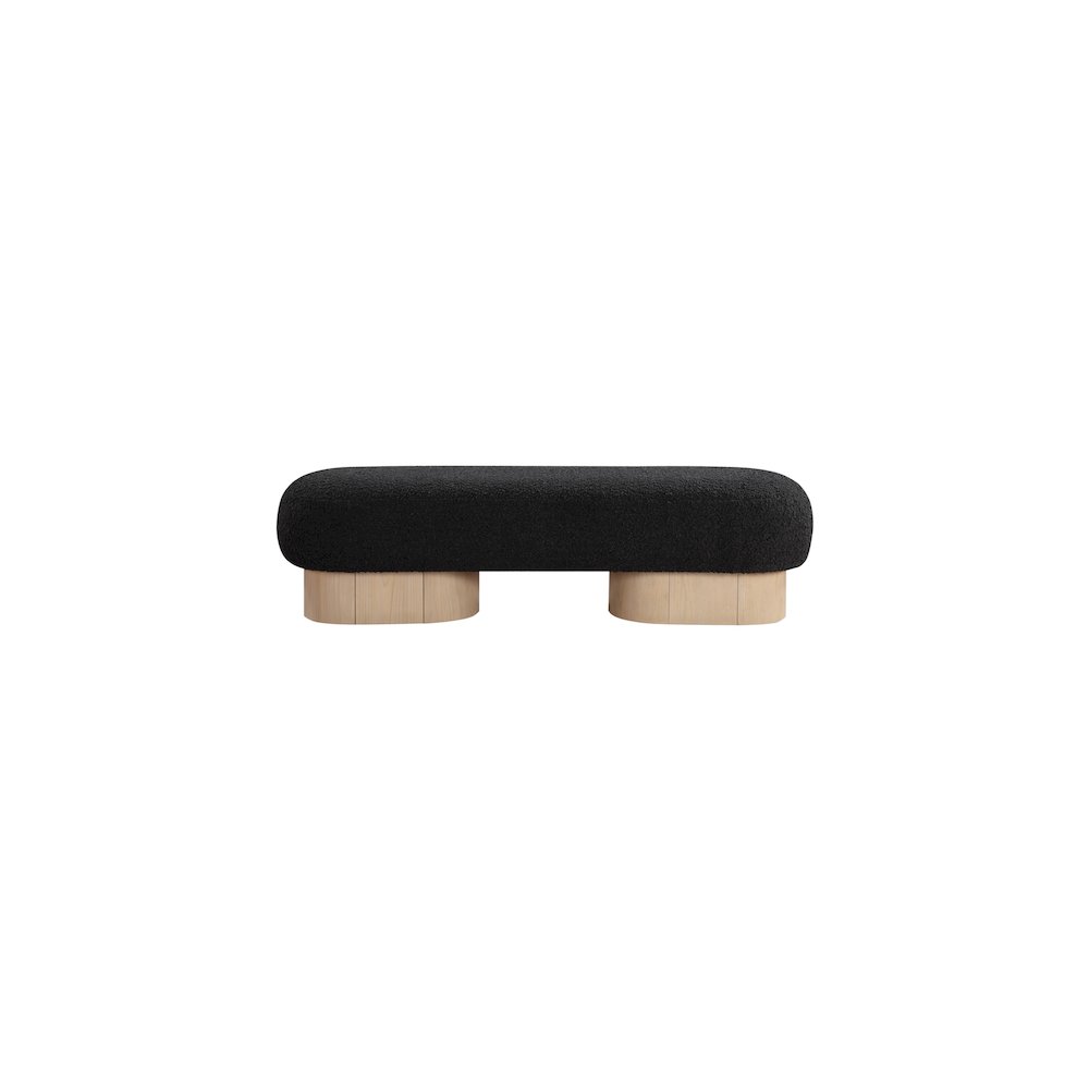 Robertson Black Boucle Fabric Bench. Picture 4