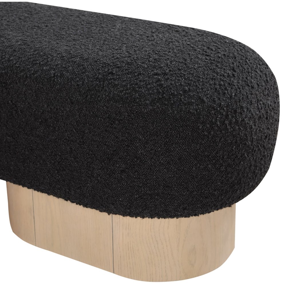 Robertson Black Boucle Fabric Bench. Picture 6