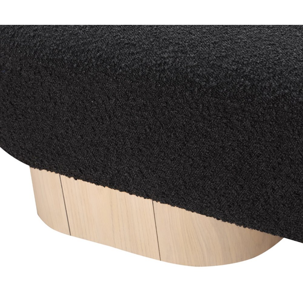 Robertson Black Boucle Fabric Bench. Picture 7