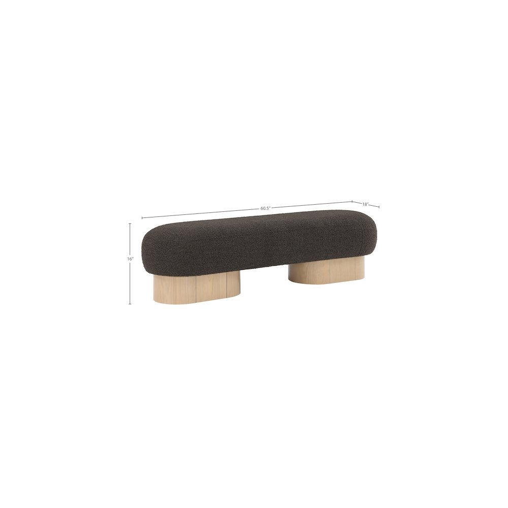 Robertson Brown Boucle Fabric Bench. Picture 8