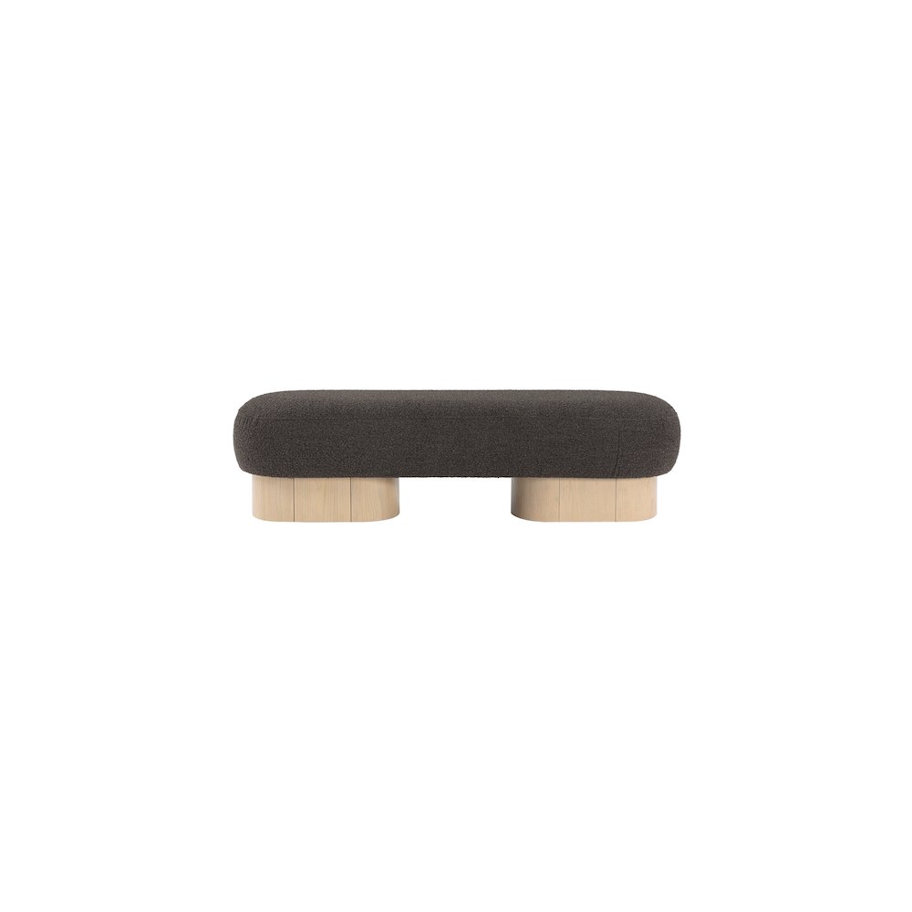 Robertson Brown Boucle Fabric Bench. Picture 4