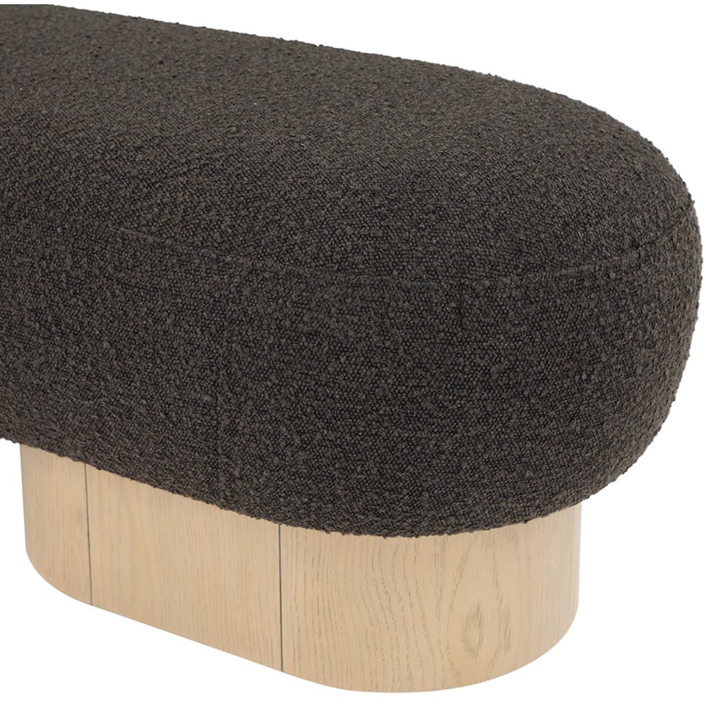 Robertson Brown Boucle Fabric Bench. Picture 6