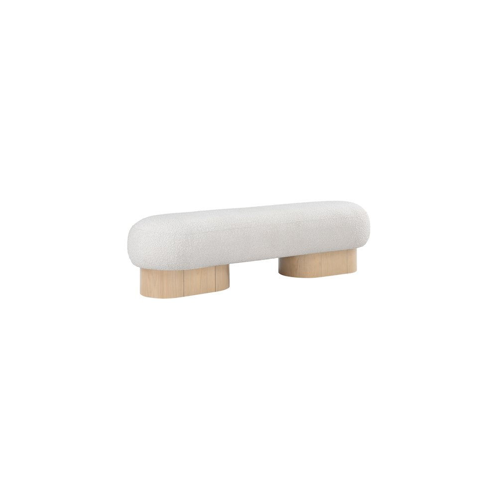 Robertson Cream Boucle Fabric Bench. Picture 3