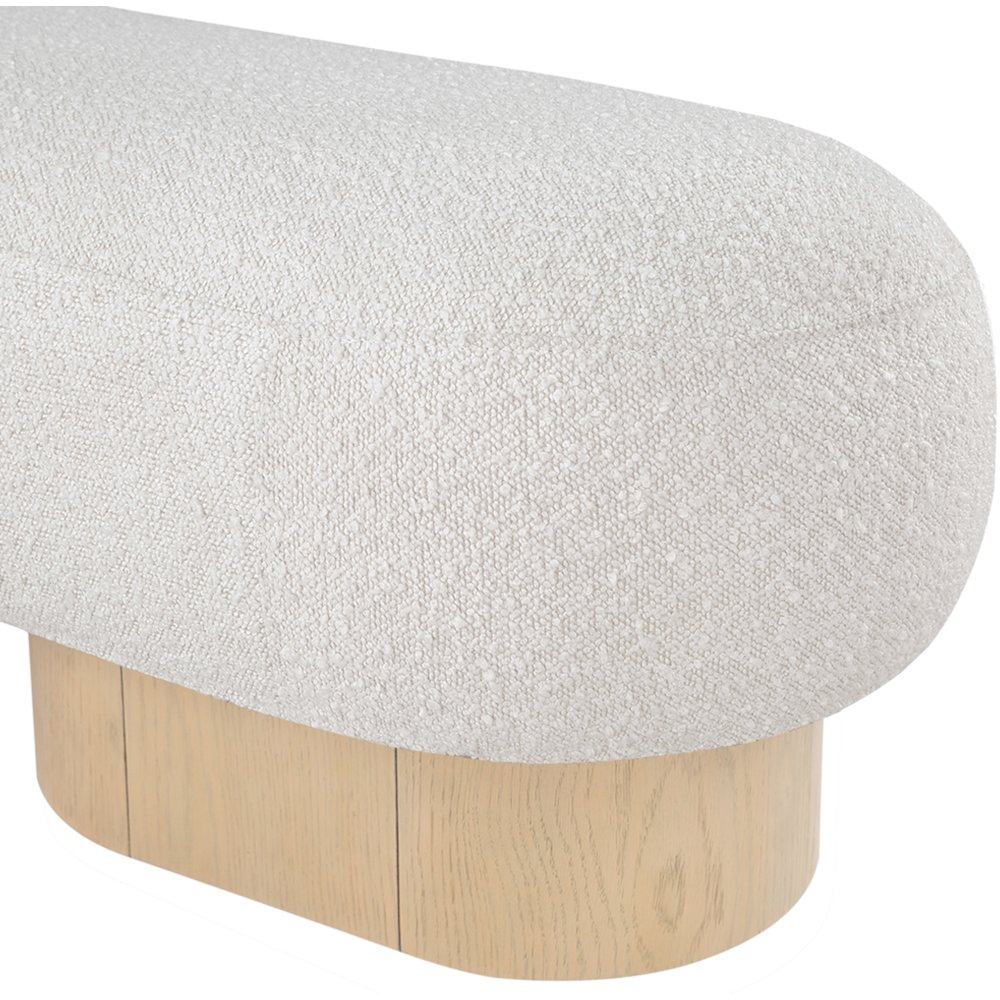 Robertson Cream Boucle Fabric Bench. Picture 6