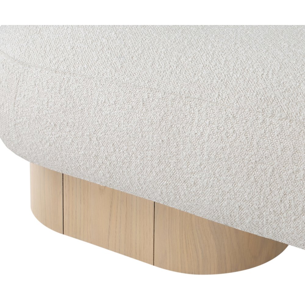 Robertson Cream Boucle Fabric Bench. Picture 7