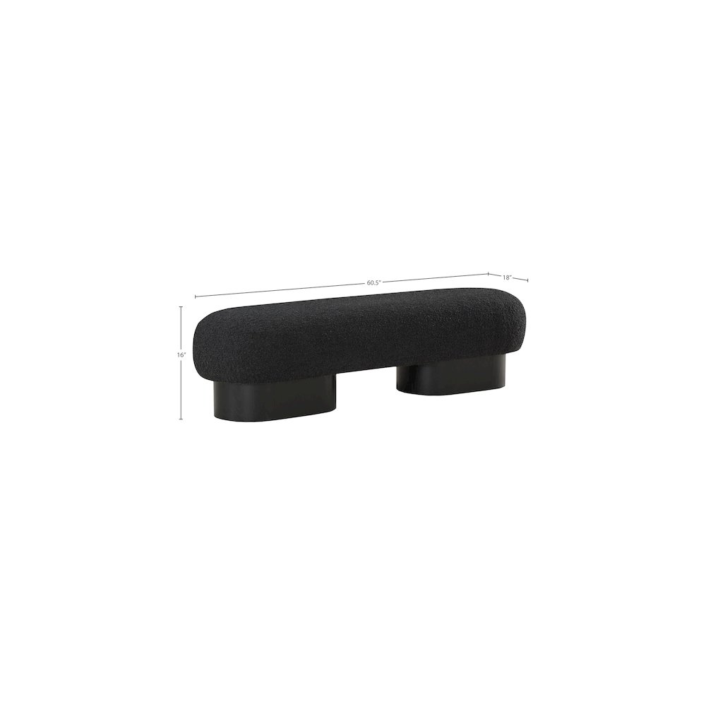 Robertson Black Boucle Fabric Bench. Picture 8