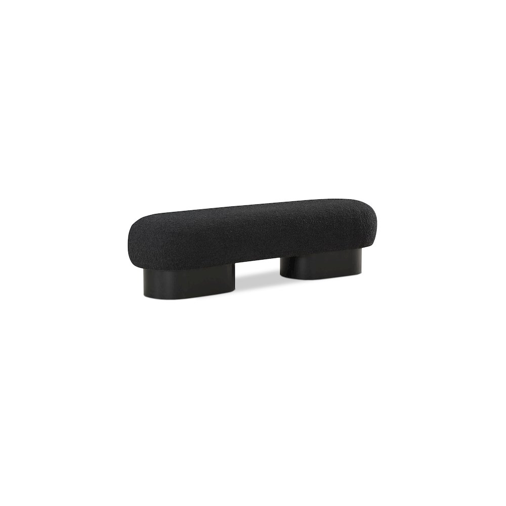 Robertson Black Boucle Fabric Bench. Picture 1