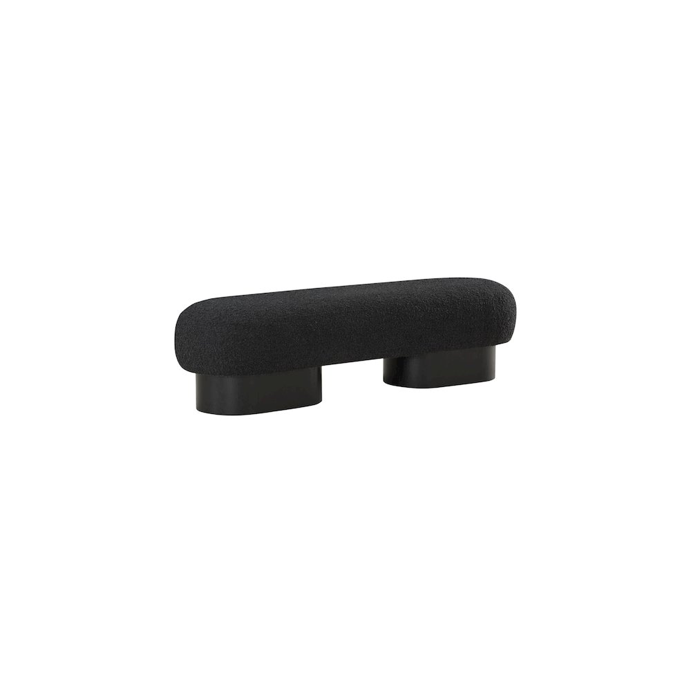 Robertson Black Boucle Fabric Bench. Picture 3