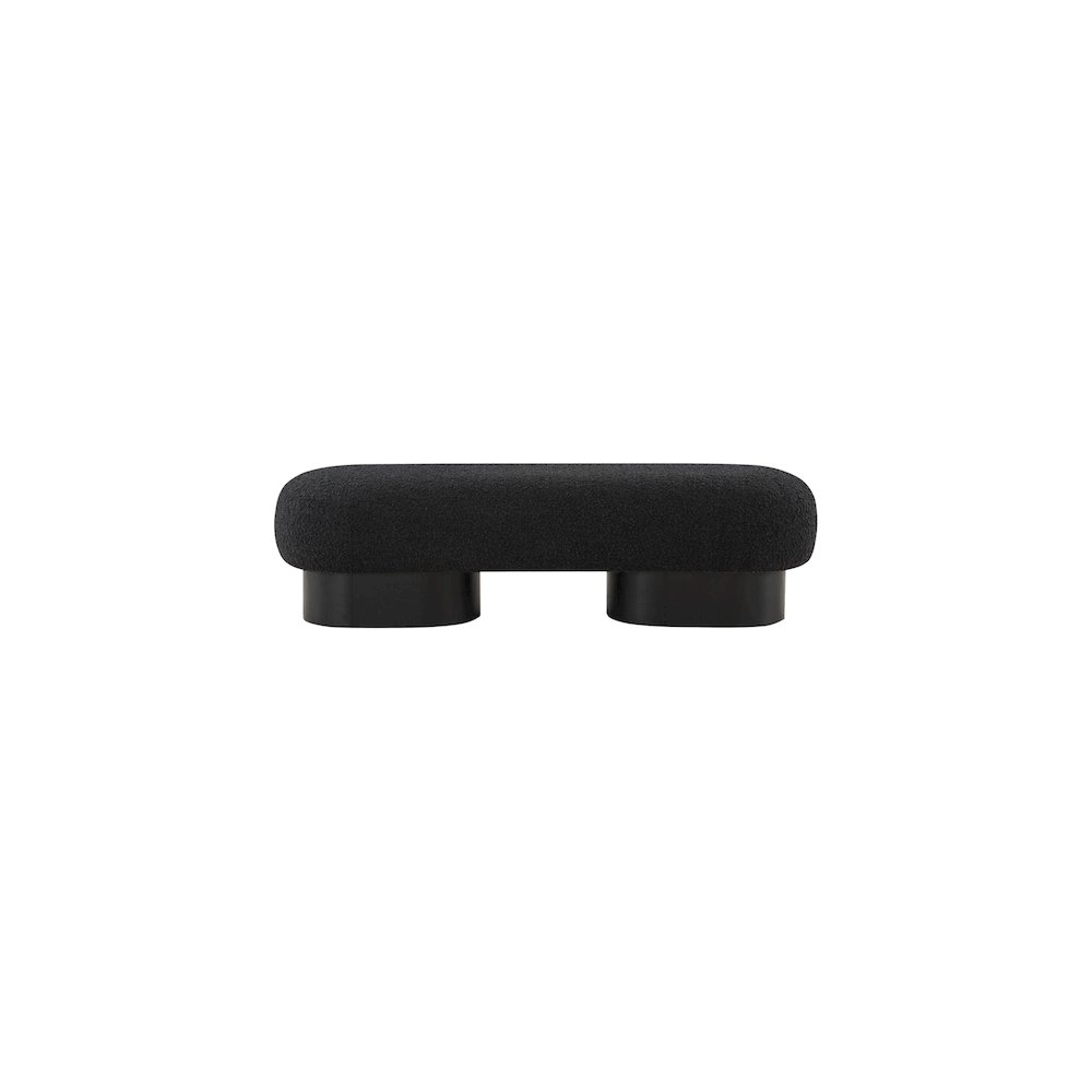 Robertson Black Boucle Fabric Bench. Picture 4