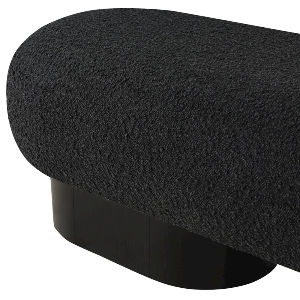 Robertson Black Boucle Fabric Bench. Picture 6