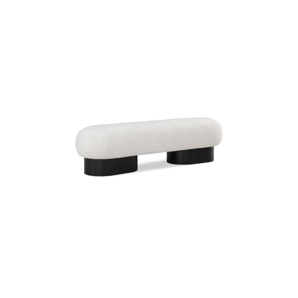 Robertson Cream Boucle Fabric Bench. Picture 1