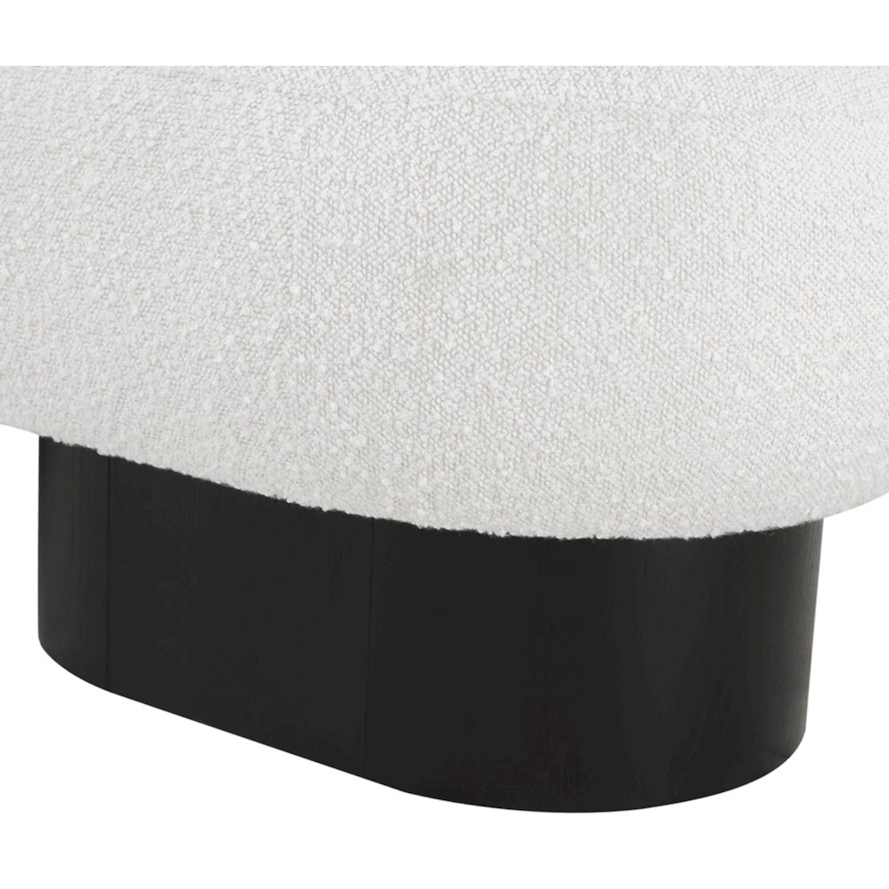 Robertson Cream Boucle Fabric Bench. Picture 7