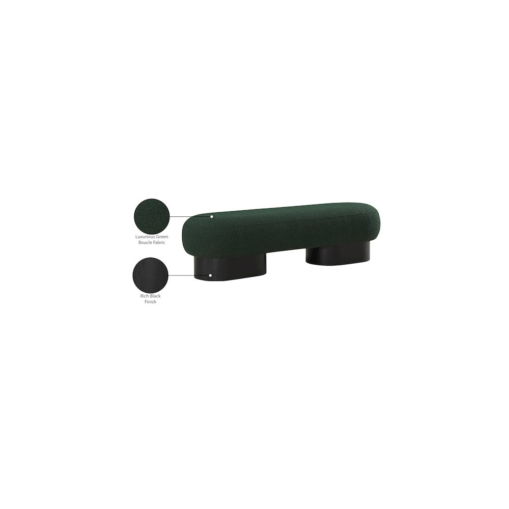 Robertson Green Boucle Fabric Bench. Picture 9