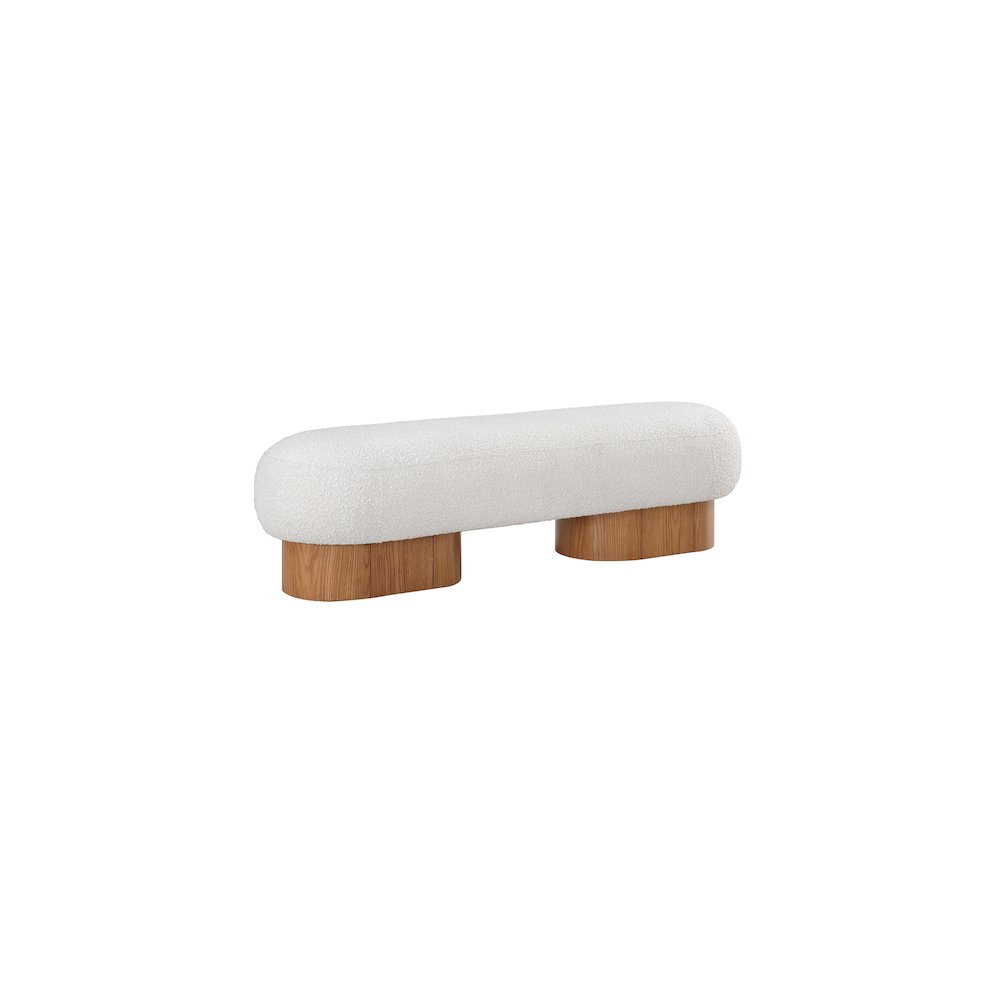 Robertson Cream Boucle Fabric Bench. Picture 3