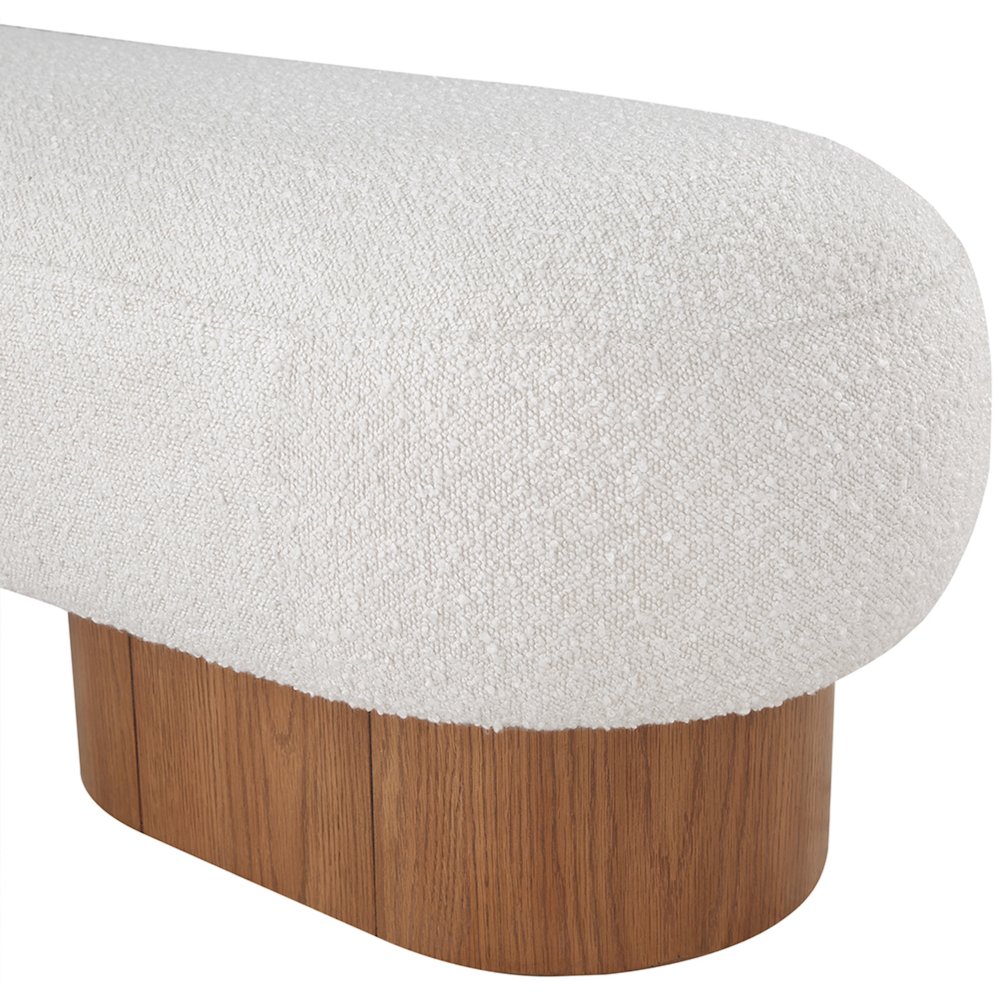 Robertson Cream Boucle Fabric Bench. Picture 6