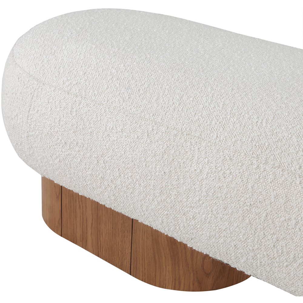Robertson Cream Boucle Fabric Bench. Picture 7