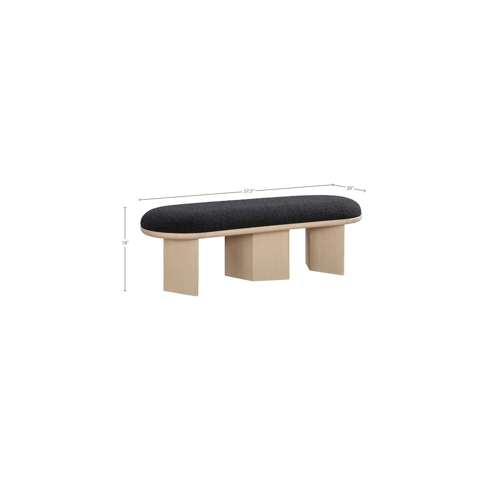 Wilshire Black Boucle Fabric Bench. Picture 8