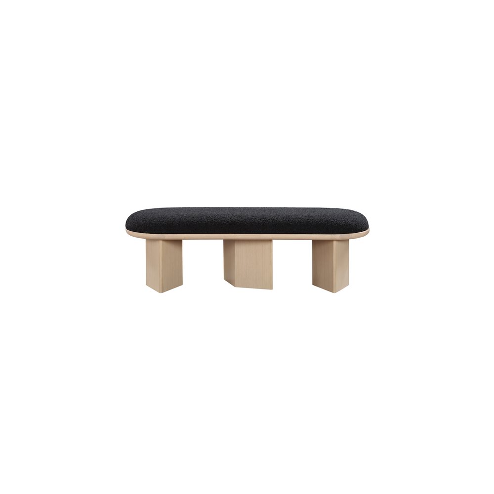 Wilshire Black Boucle Fabric Bench. Picture 4